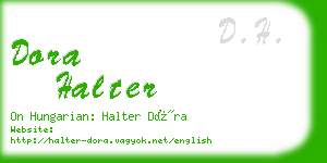 dora halter business card